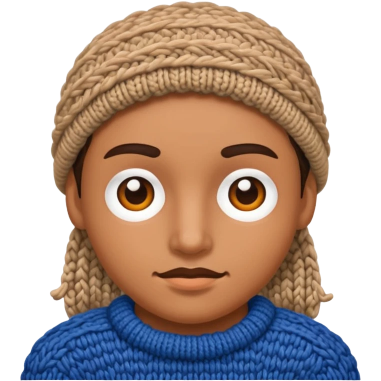 Knitted style face emoji