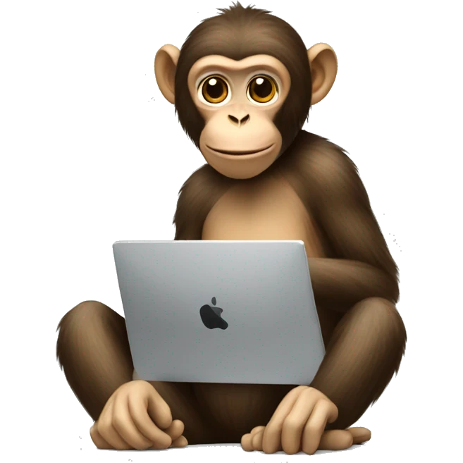 Monkey with computer emoji