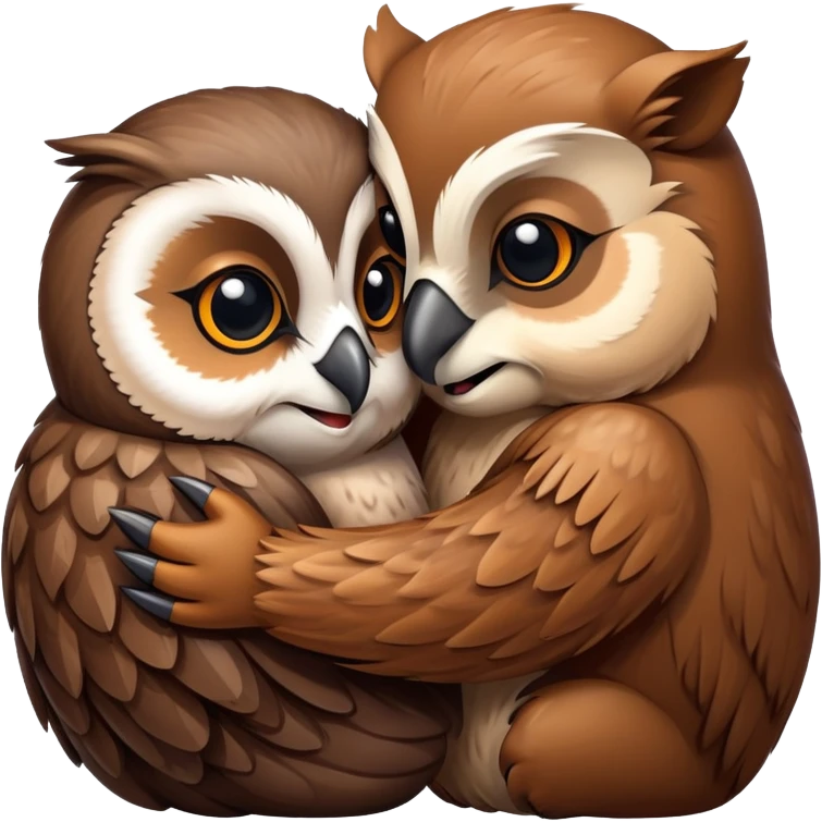 owl hugs beaver emoji