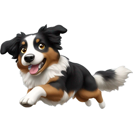 Anvil with Australian shepherd jumping over emoji