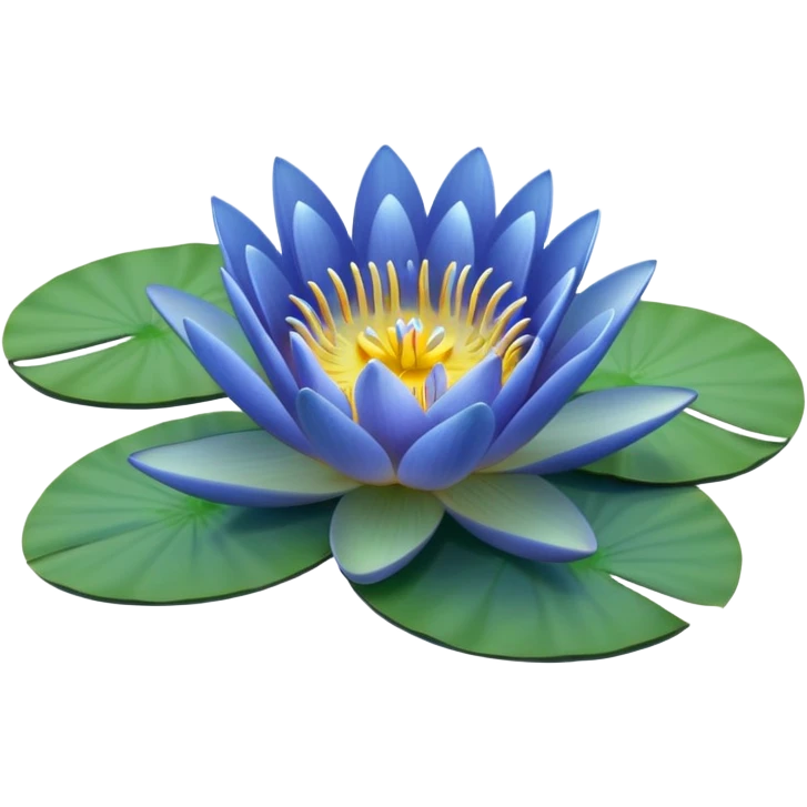 blue water lily circle leaf emoji