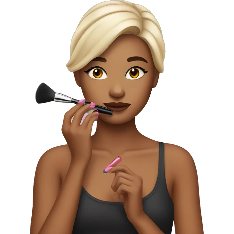 girl putting on makeup emoji