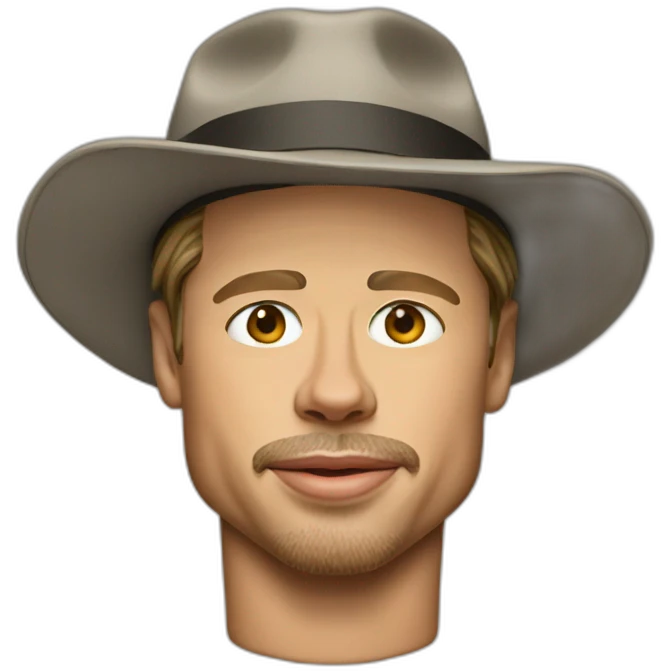 Brad pitt wearing a hat emoji
