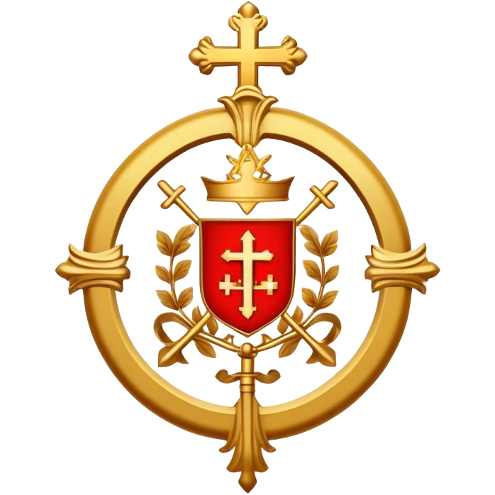 Pope's emblem with a touch of red emoji