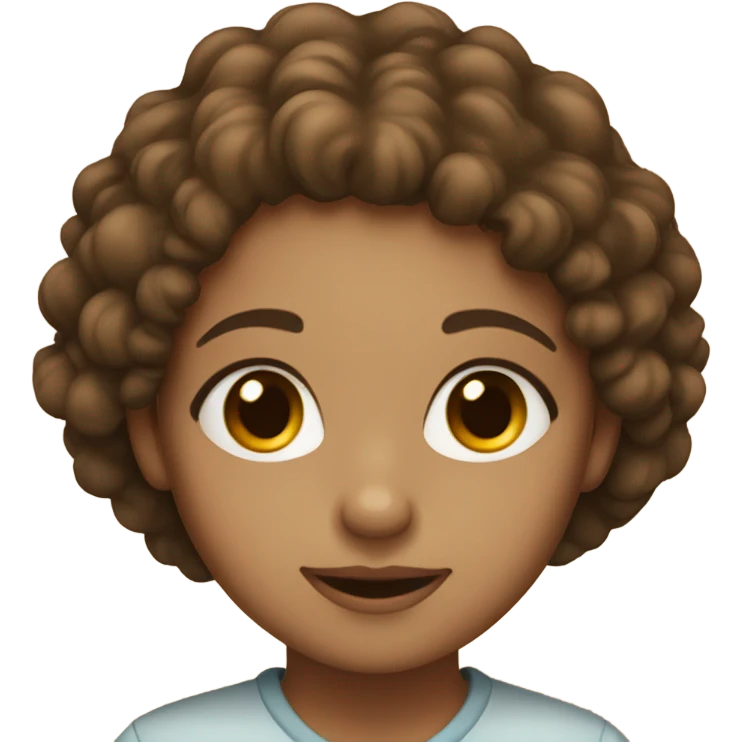 Brown eyed curly hair girl emoji
