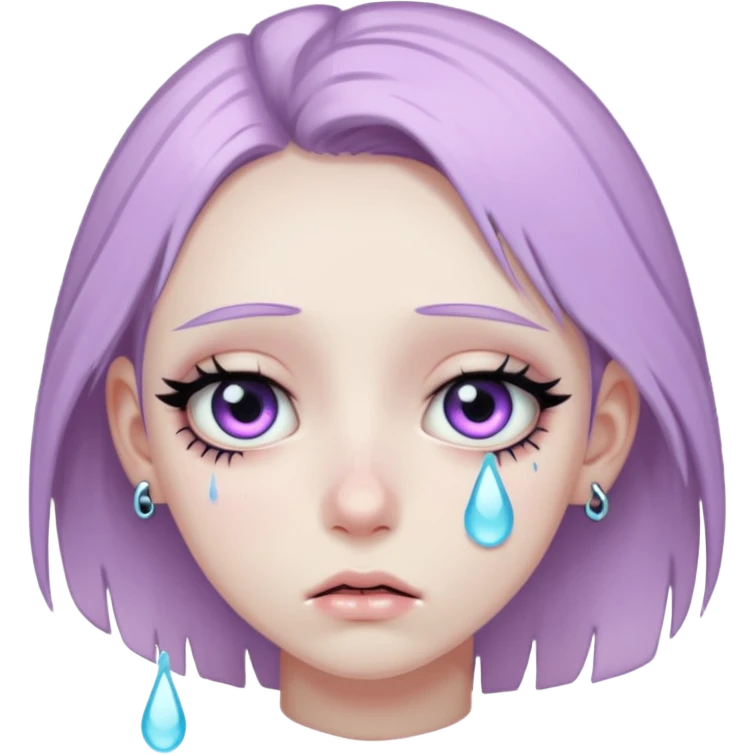 pastel goth eye with tears emoji