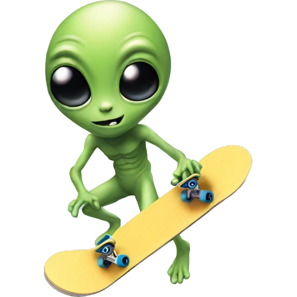 Alien with skateboard  emoji