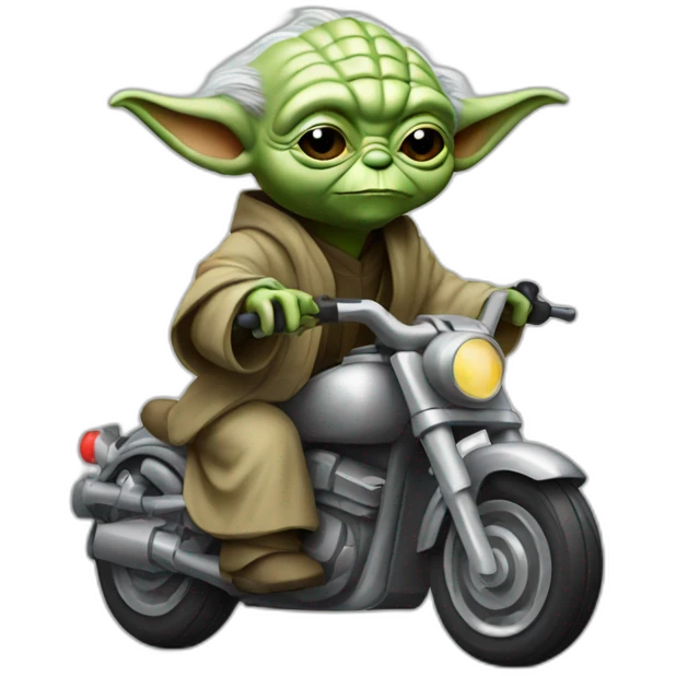 Yoda en moto emoji