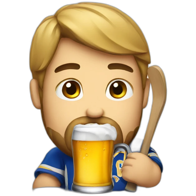 drinking beer hockey emoji