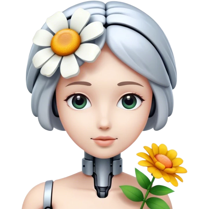 artificial intelligence with a flower emoji