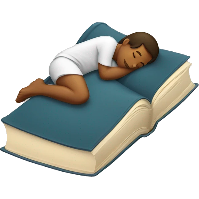 Sleeping with book as pillow  emoji