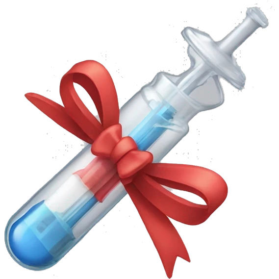little syringe with a bow on it emoji