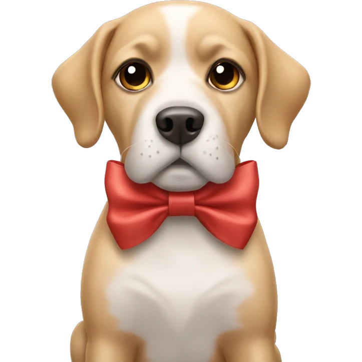 A dog wit a bow emoji