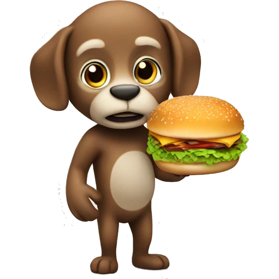 Ein affe mit burger in hand emoji