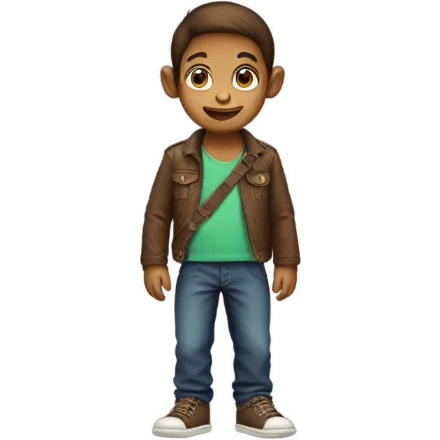 Boy wearing monkey emoji