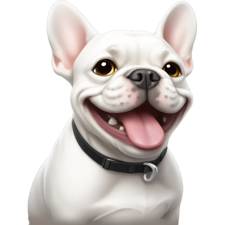 White French Bulldog smiling emoji