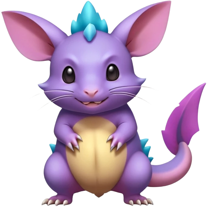 lush warm-colored colorful neon-colored Fakémon-Nidorino-Rattata-creature (full body) emoji