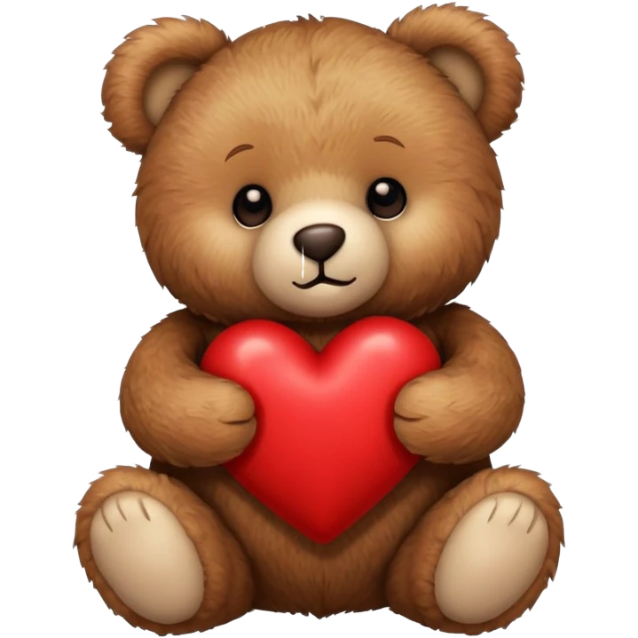teddy bear holding a heart emoji