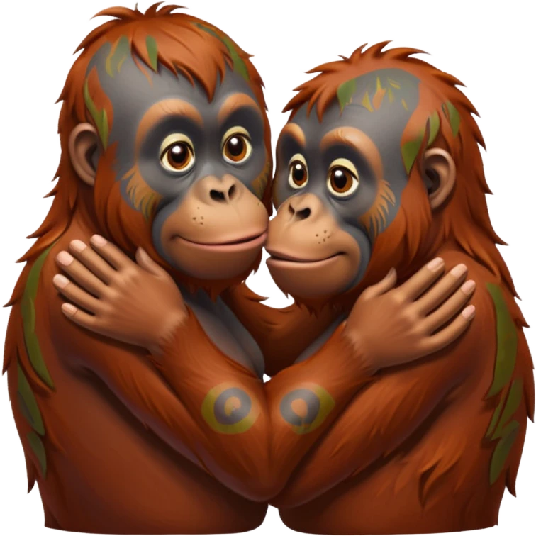 Kissing orangutang emoji
