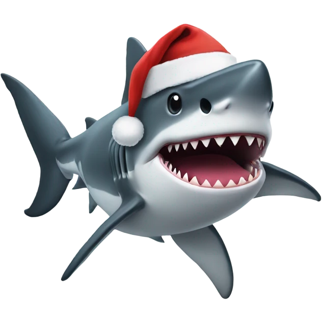 Shark wearing tuxedo and Santa hat emoji