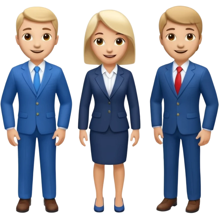 3 isometric 3d render people dressed as realtors emoji