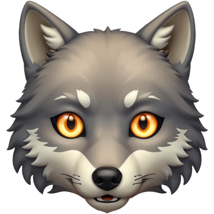 Where wolf with glowing eyes looking at the camera  emoji
