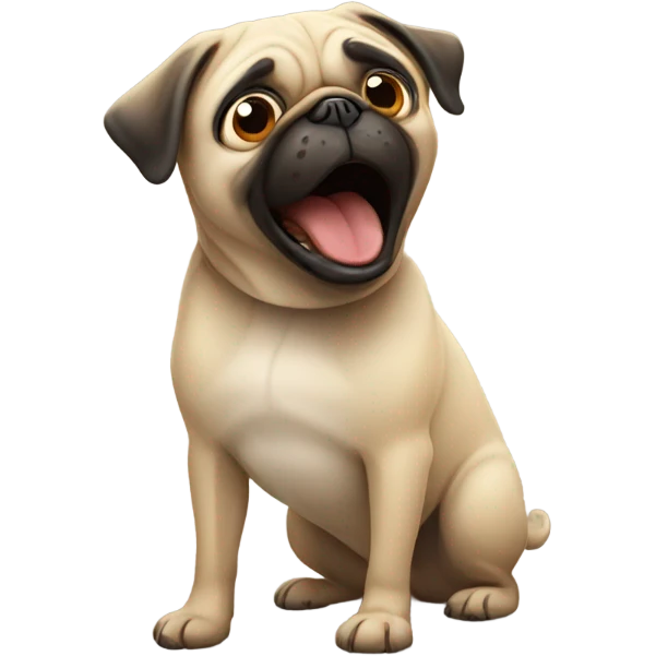 Pug barking emoji