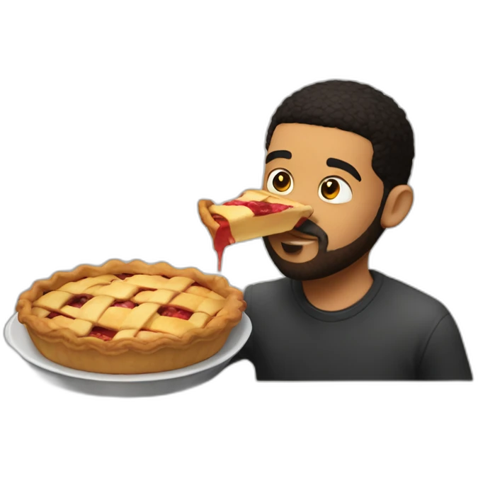 Drake sniffing a pie emoji