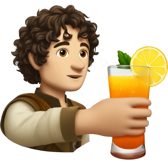 Frodo baggins drinking a cocktail  emoji
