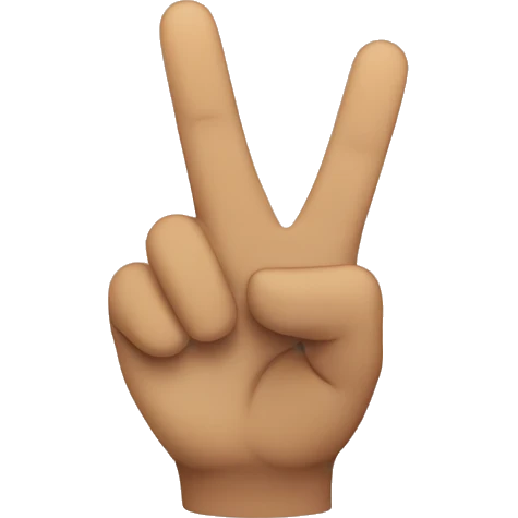 Peace sign with thumb extended out  emoji