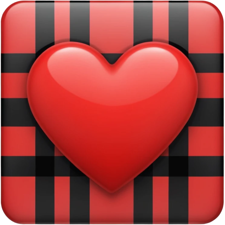 heart with black and red plaid emoji