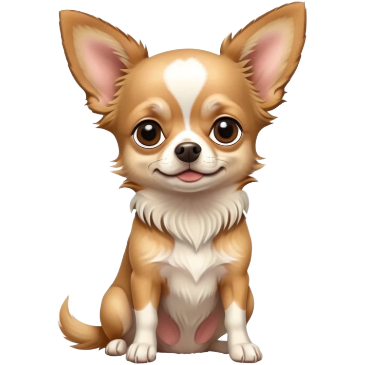 Chihuahua lange Haare sitzend merle emoji