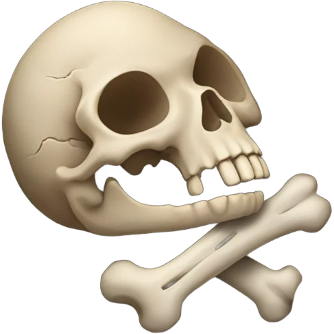 Bone in a pile of mud emoji