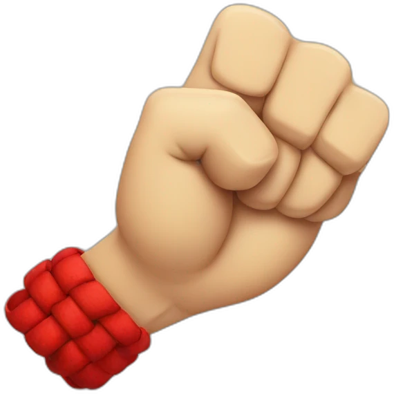Apple style Fist with red bracelet emoji