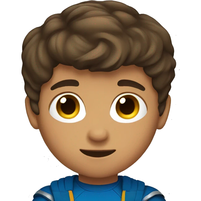 superhero, child, boy, short brown hair, brown eyes, Hispanic emoji