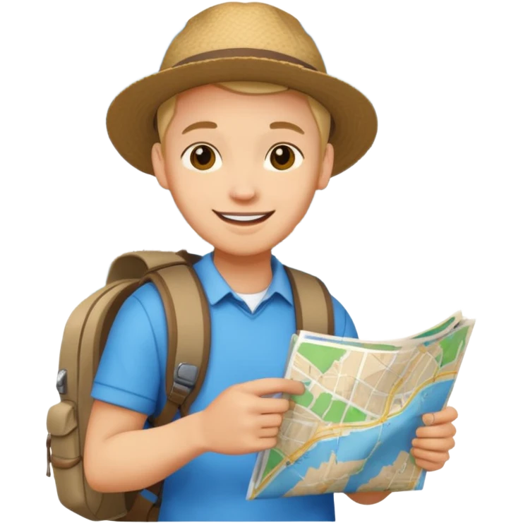 city tourist with map emoji