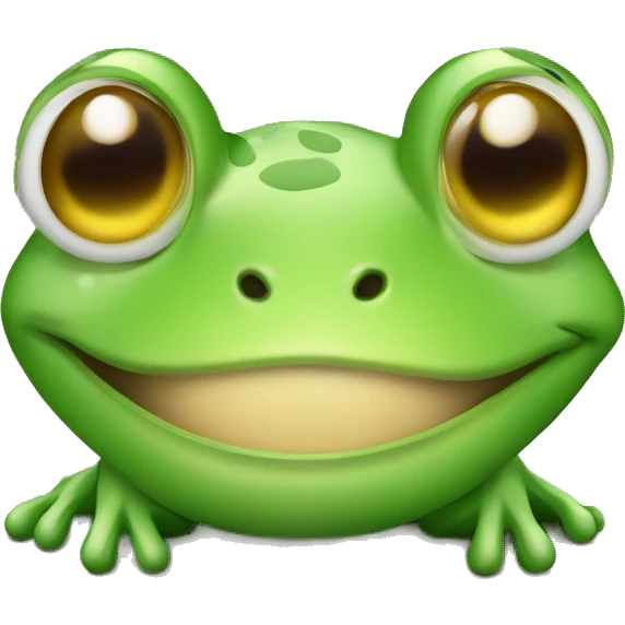 Cute Frog with smile face emoji