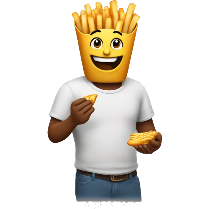 mojo eating fries emoji