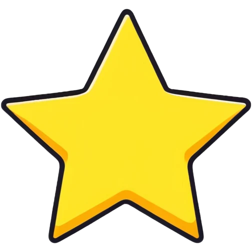 3D golden star with soft glow, five sharp symmetrical points, subtle glitter particles, cartoon style, friendly appeal, pastel yellow background, Pixar-inspired lighting emoji