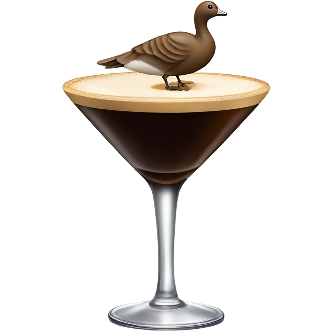 Espresso martini with goose emoji