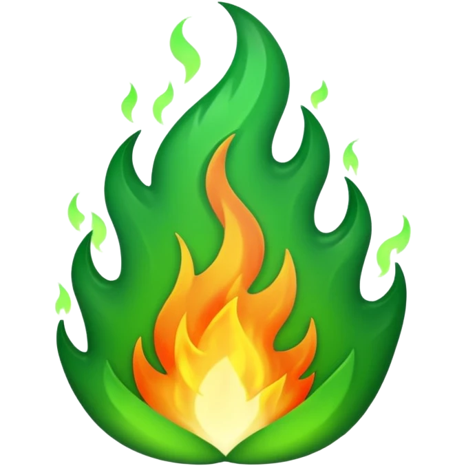 green fire emoji