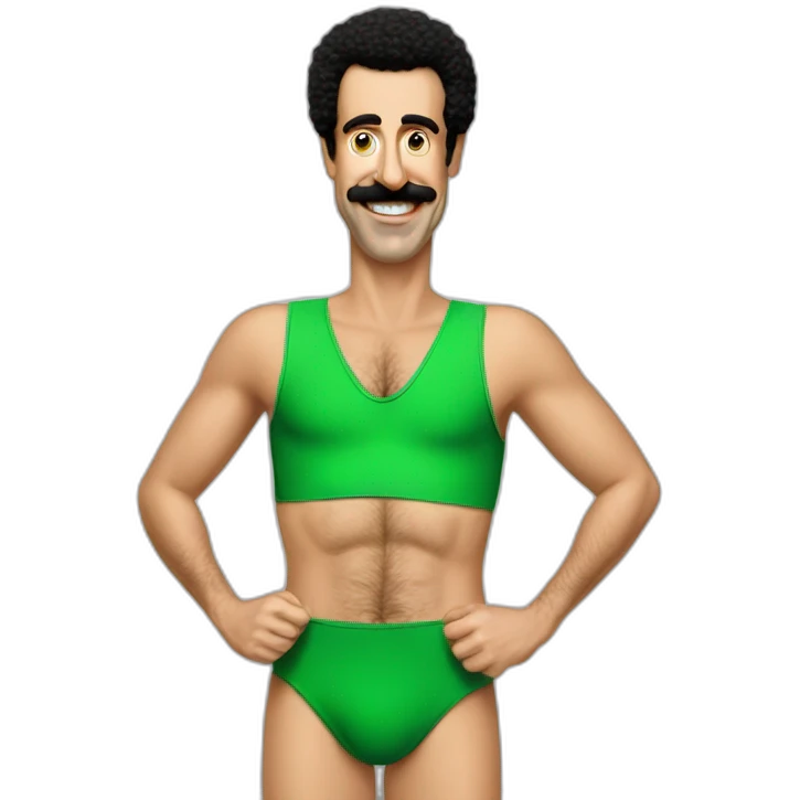 borat in green mankini, with two thumbs up emoji