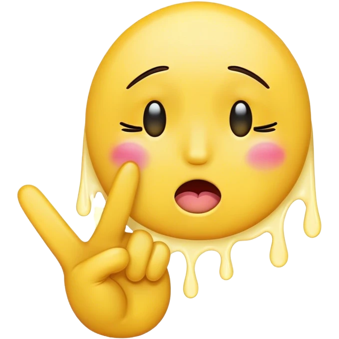 cute crying emoji with peace sign emoji