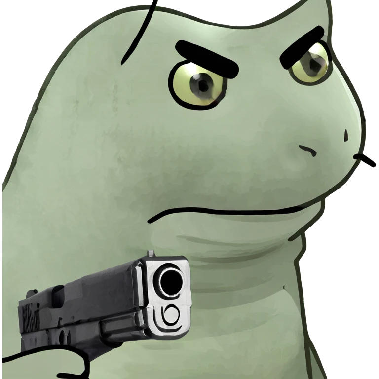 Cat with gun emoji