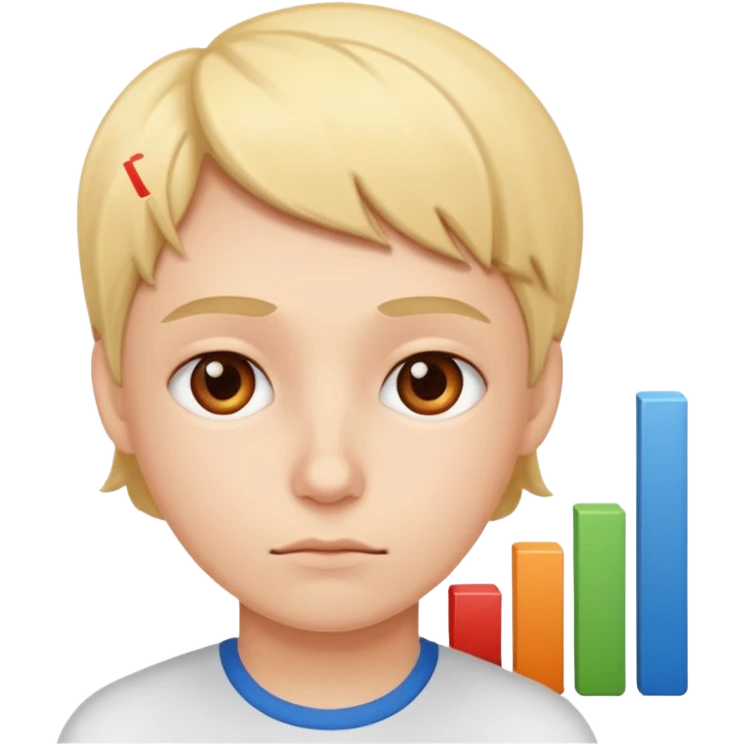 person thinking with graphs in the background emoji