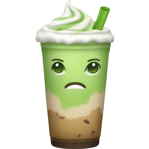 iced matcha latte in emoji style emoji