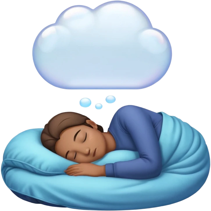 person sleeping with a dream bubble emoji style emoji