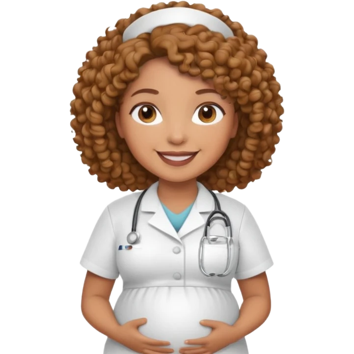 pregnant curly nurse emoji