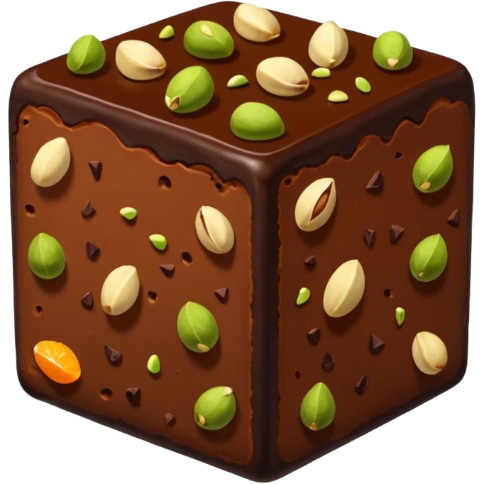 Chocolate square fudgy Bites with orange and pistachios  emoji