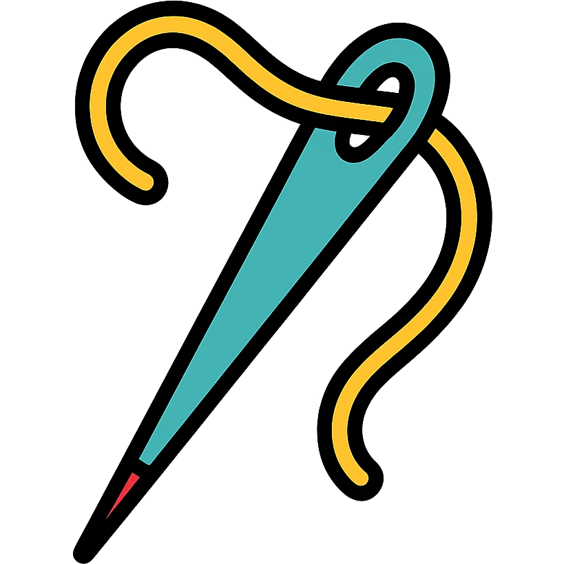 sewing needle icon with color outline emoji